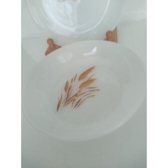 Vintage Fire King Milk Glass Cereal Bowl & Salad Plate set of 2 - Picture 5 of 13